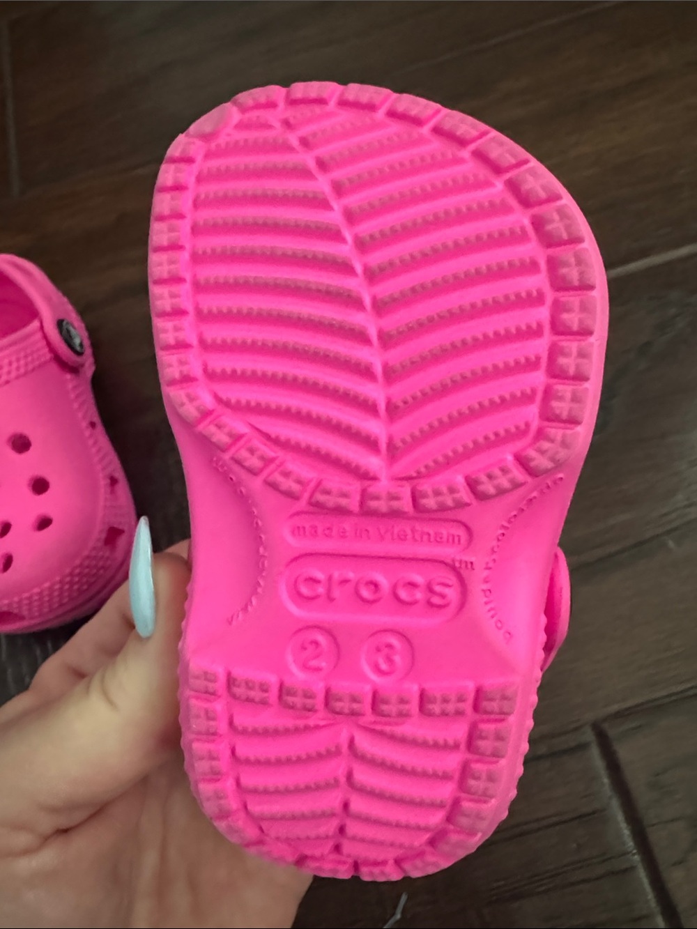 CROCS Kids Hot Pink Classic Clog with Heel Strap - Picture 2 of 5